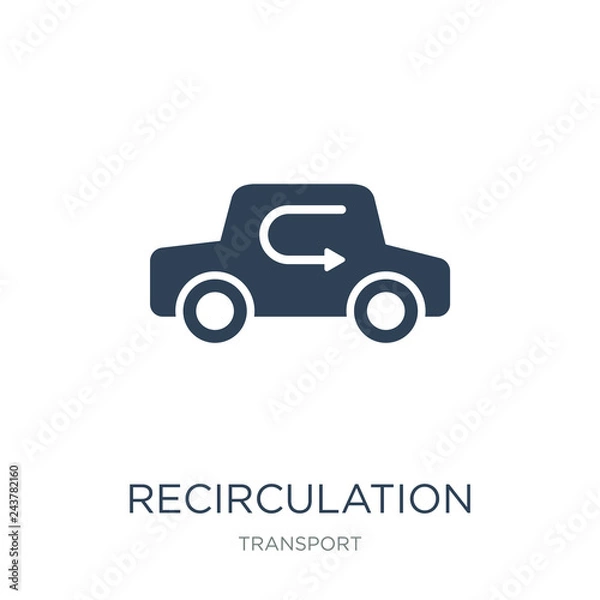 Fototapeta recirculation icon vector on white background, recirculation trendy filled icons from Transport collection, recirculation vector illustration