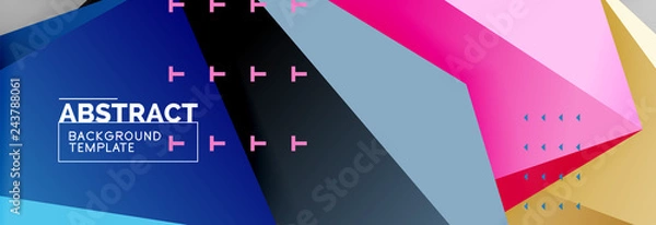 Obraz 3d polygonal shape geometric background, triangular modern abstract composition