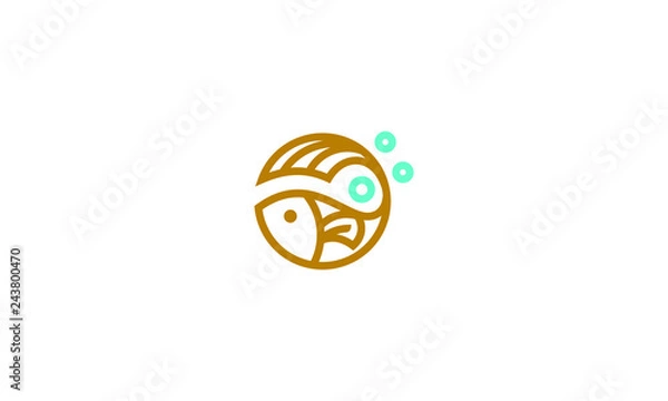 Obraz wektor ikona logo linii ryb