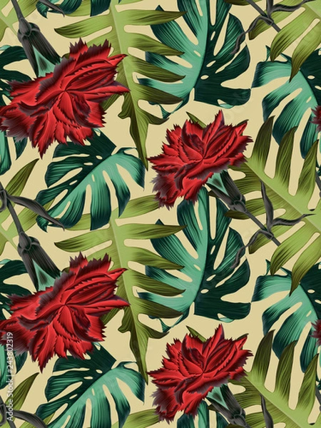 Fototapeta Hi quality fashion design. Fresh and unique botanical background