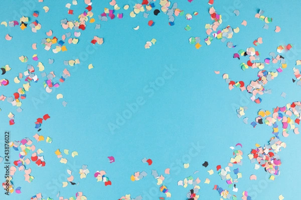 Obraz blue background with confetti