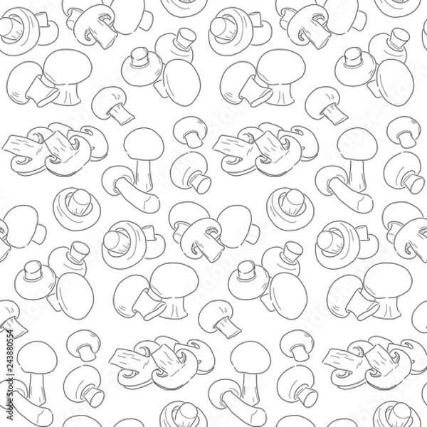 Fototapeta seamless mushrooms pattern