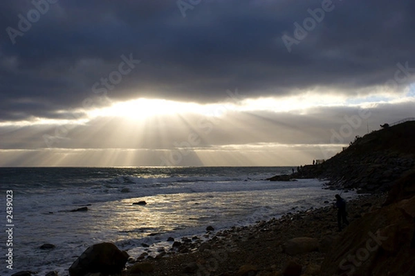 Obraz fishing off the cliffs at montauk point