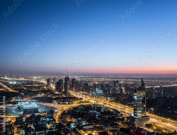 Obraz Dubai Panoramic View From Top at sunrise