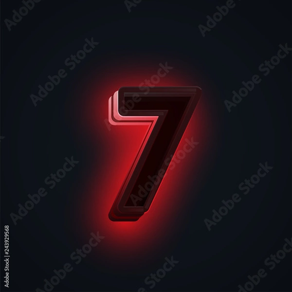 Fototapeta Red 'CLUB' neon lights character from a fontset, vector