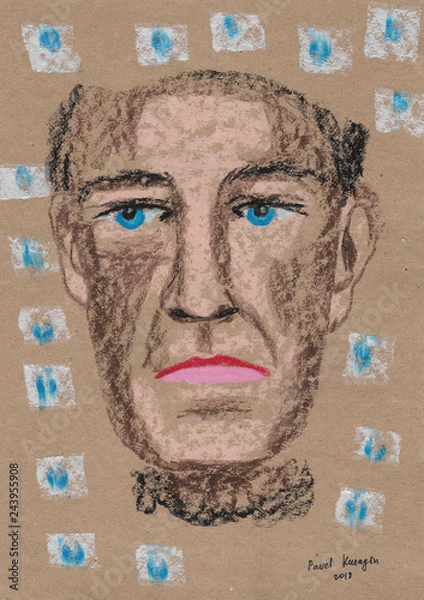 Obraz Abstract face 14.  Mind explosion. Drawing and collage.