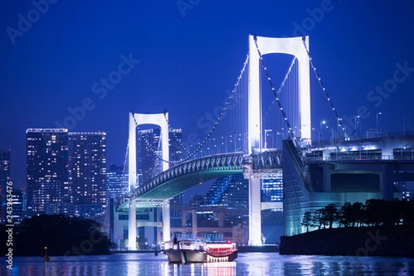 Fototapeta 夕暮れのレインボーブリッジ