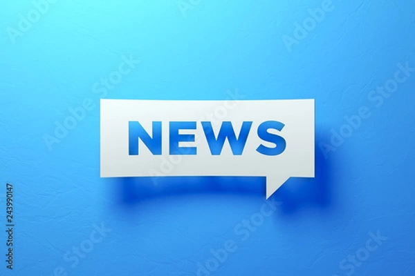 Obraz White Chat Bubble On Blue Background