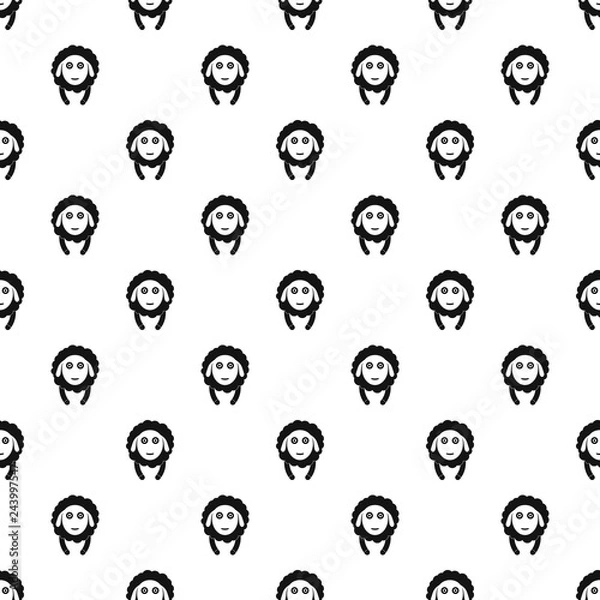 Obraz Front face sheep pattern seamless vector repeat geometric for any web design