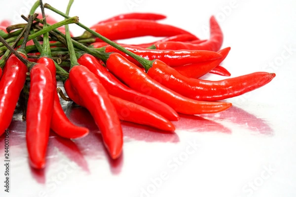 Obraz chili pepper isolated on a silver background