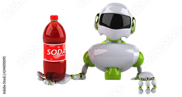 Fototapeta Green robot - 3D Illustration