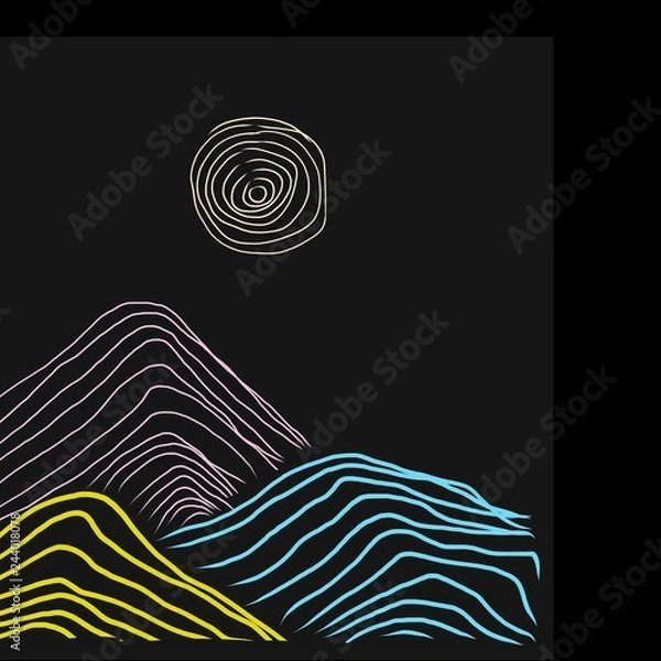 Fototapeta abstract vector background dark sky