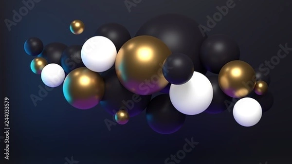 Fototapeta Cluster of abstract spheres, 3d render