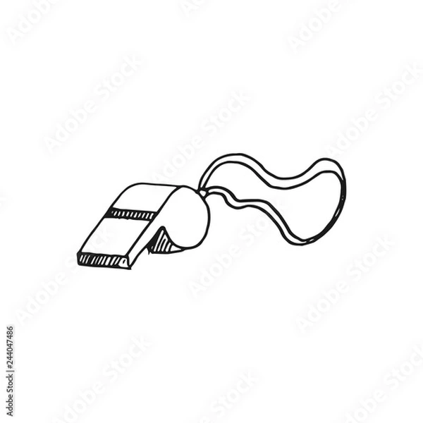 Fototapeta gwizdek wektor doodle szkic na białym tle