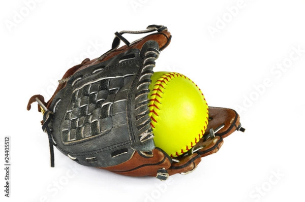 Obraz Yellow Softball and Glove