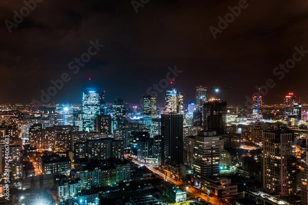 Fototapeta panorama Warszawy nocą