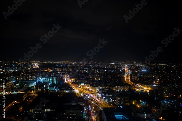 Obraz Widok Warszawy nocą