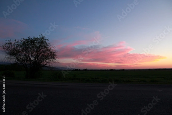 Obraz Clouds in pink sunset