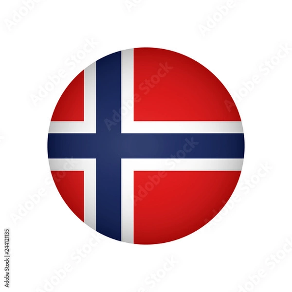 Fototapeta Flag of Norway. Brush painted Flag of Norway. Hand drawn style illustration with a grunge effect and watercolor. Flag of Norway with grunge texture. Vector illustration