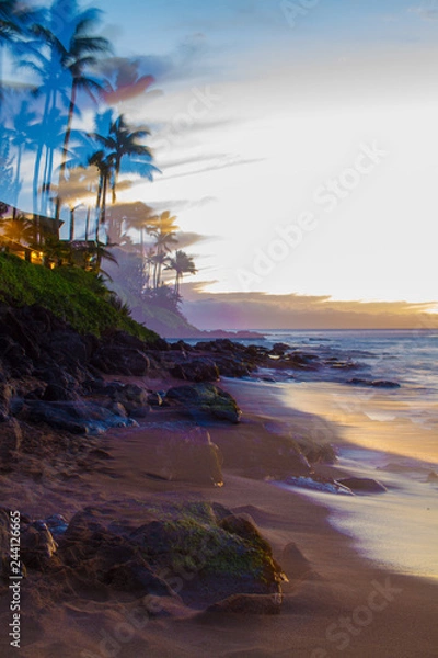 Fototapeta Plaża Maui o zachodzie słońca