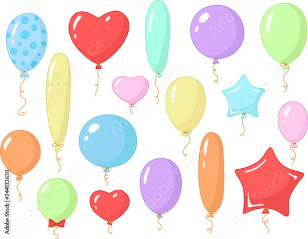 Fototapeta Balloons vector set RGB