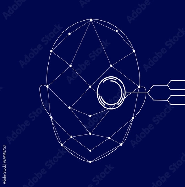 Obraz  vector illustration face scan and eyes