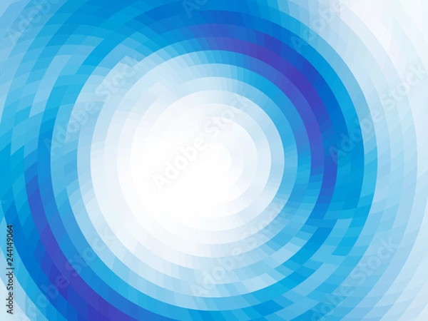 Fototapeta Abstract composition - round on the water. Vector with mosaic tiles, visual illusion of gradient effect, but vector without gradient