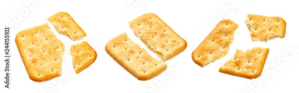 Fototapeta Broken cracker isolated on white background