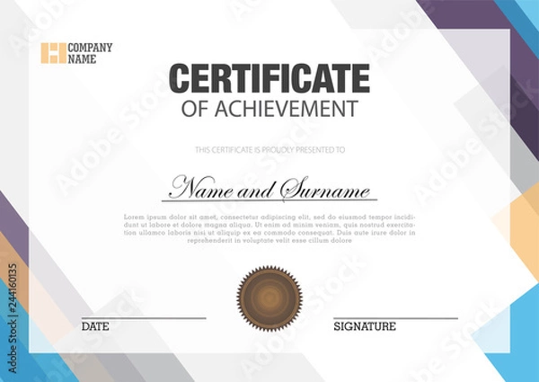 Obraz Certificate template