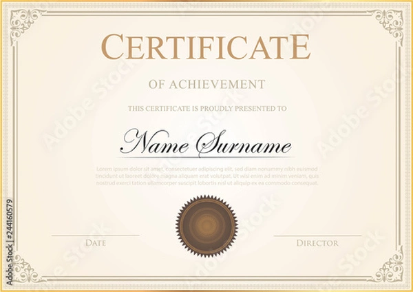 Obraz Certificate template vintage