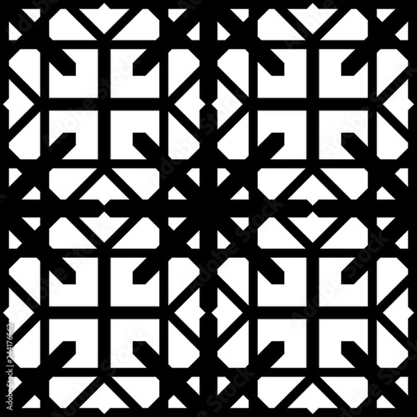 Fototapeta Design seamless monochrome geometric pattern