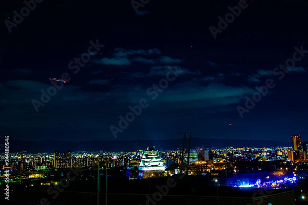 Fototapeta 夜景　大阪城