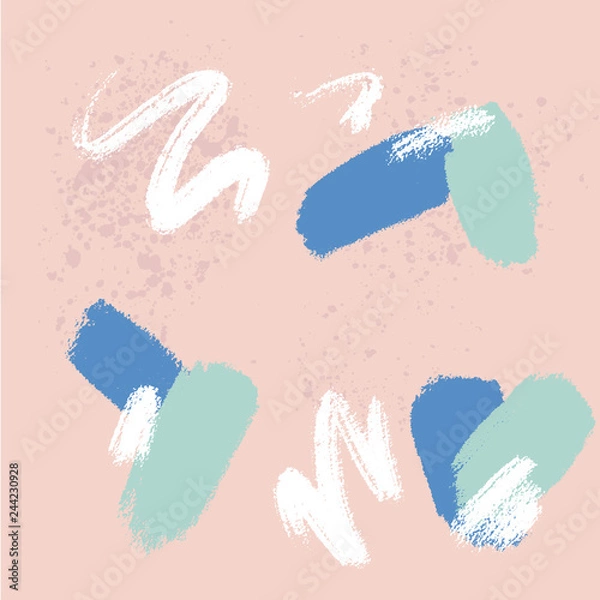 Fototapeta Abstract modern background with hand drawn texture. Memphis style illustration
