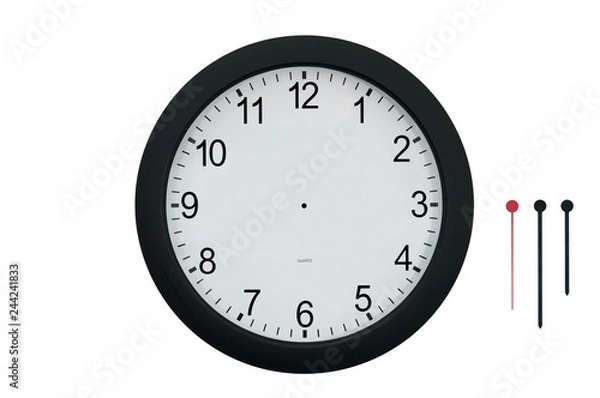 Obraz Clock and hands on white background