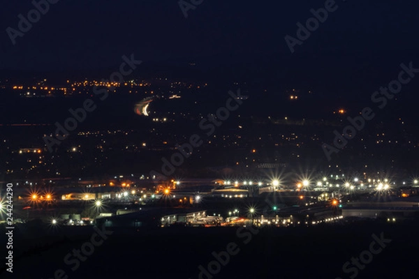 Obraz Bright lights in distant town