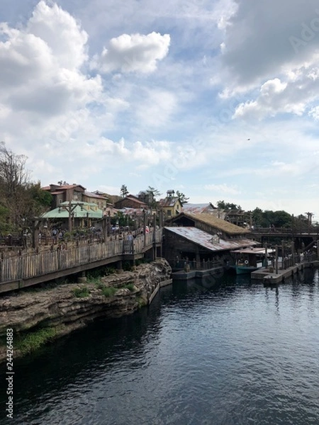 Obraz river in old city