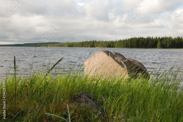 Obraz landscape with lake and sky