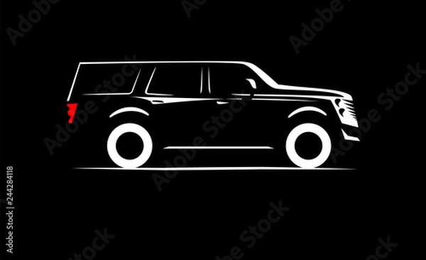 Obraz simple silhouette contour large SUV