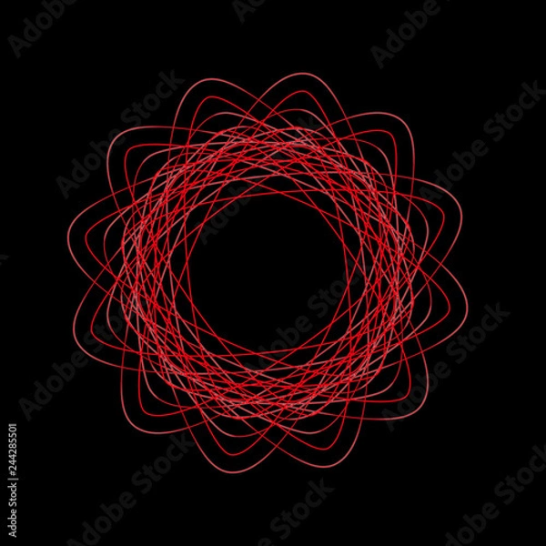Fototapeta art , round line frame abstract digital like a flower and bird nest , spirograph illustration vector image