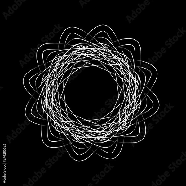 Fototapeta art , round line frame abstract digital like a flower and bird nest , spirograph illustration vector image