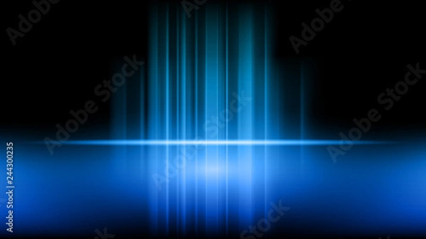 Fototapeta Stage and presentation of product on blue showroom studio background