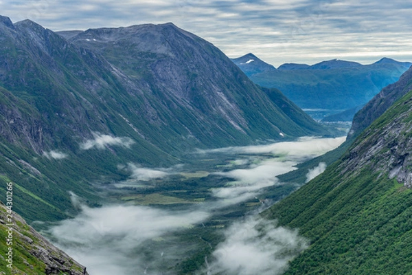 Fototapeta Norway, panorama view on Trollstigen valley