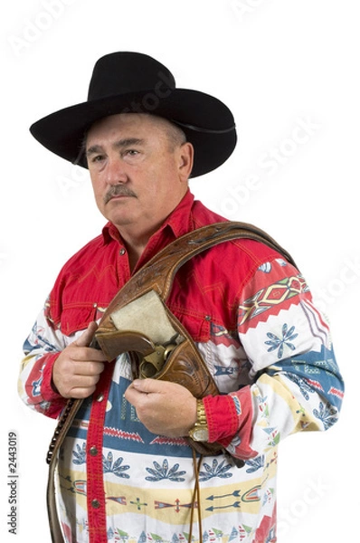 Fototapeta cowboy with holster over shoulder