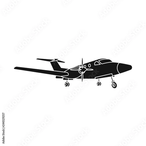 Fototapeta Vector illustration of plane and transport logo. Set of plane and sky vector icon for stock.