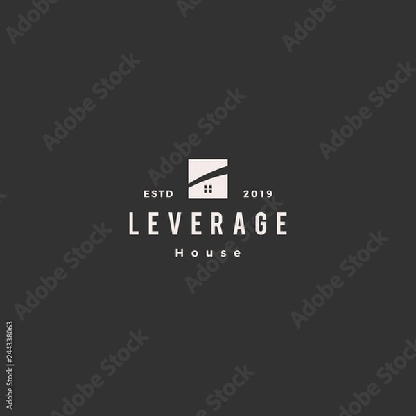 Obraz leverage house home logo hipster vector retro vector icon