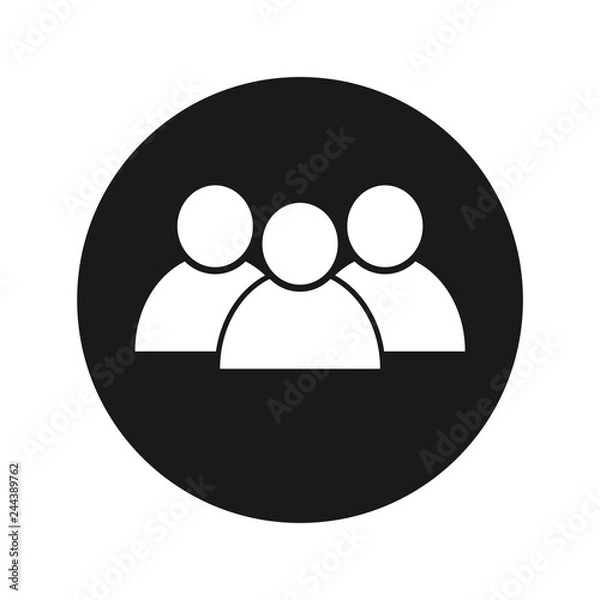 Fototapeta Group icon flat black round button vector illustration