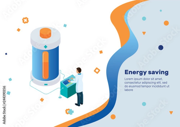 Obraz Energy storage. Isometric Concept.