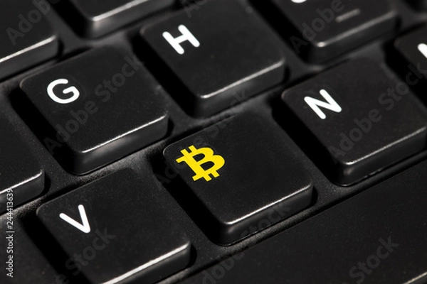 Fototapeta Bitcoin Button