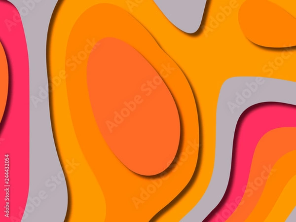 Fototapeta 3D abstract background with paper cut shapes.Abstract paper carve template background,for book cover.Paper cut background. Abstract realistic paper decoration for design