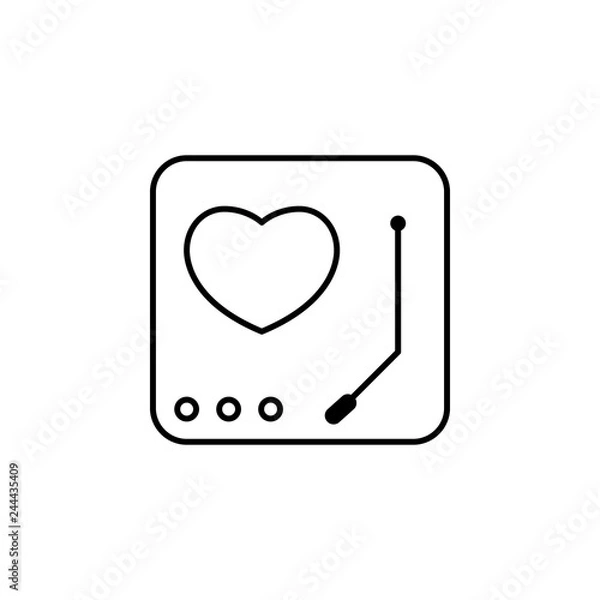 Fototapeta dj lover heart  icon. Element of Valentine's Day icon for mobile concept and web apps. Detailed dj lover heart  icon can be used for web and mobile